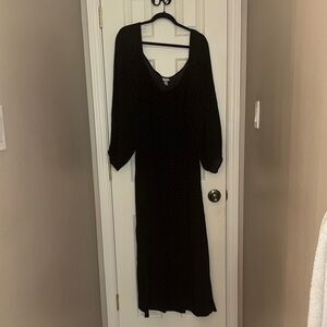 a new day Elegant Black Long Sleeve Dress